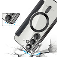 Pattintható tok a Samsung Galaxy S25, RFID Wallet MagSafe CamShield, fekete