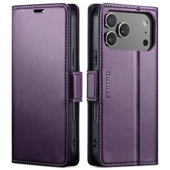 ERBORD Fényes Litchi pénztárca tok patenttal iPhone 17 Pro Max készülékhez