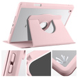 Tok iPad 10.2" 2021/2020/2019 (9/8/7 gen.), tolltartóval, 360°-os forgatható, rózsaszín