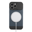 Telefontok a iPhone 15 Pro, ERBORD MagProtect Slide Camera, titánium kék