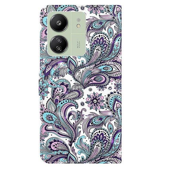 Pattintható tok a Xiaomi Redmi 13C / Poco C65, Wallet, Flowers