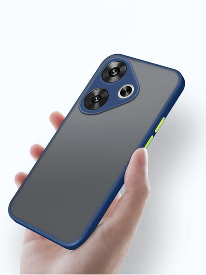 Szilikon tok Xiaomi Poco F6, kamera védelemmel, átlátszó / kék