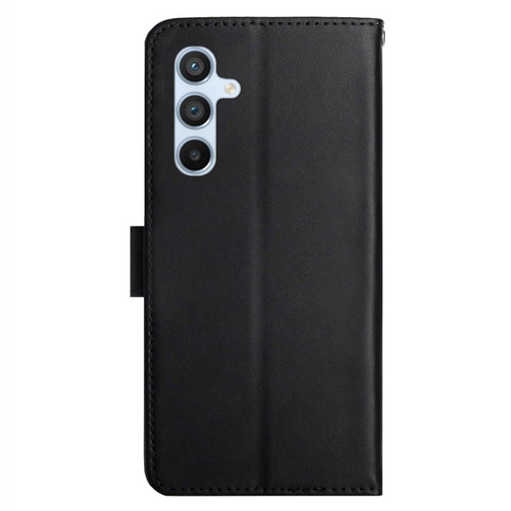 Pattintható tok a Samsung Galaxy A35 5G, Split Leather Wallet, fekete