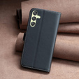 Pattintható tok a Samsung Galaxy A25 5G, BINFEN Wallet, fekete + 9H üveg 