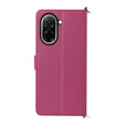Tok patenttal a Xiaomi Redmi A5-hez, Crossbody Leather Wallet, bordó