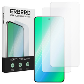 2x edzett üveg a Xiaomi Poco F5, ERBORD 9H Hard Glass a képernyőn