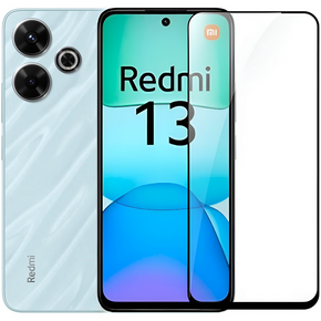 3D edzett üveg Xiaomi Redmi 13 készülékhez, fekete keret