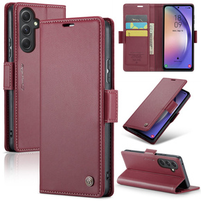 CASEME flip tok Samsung Galaxy A54 5G, Litchi Wallet, piros