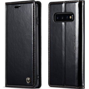 CASEME flip tok Samsung Galaxy S10, Waxy Textured, fekete