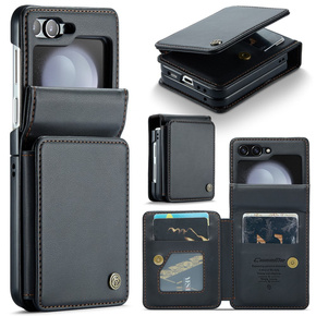 CASEME flip tok Samsung Galaxy Z Flip5 5G, Litchi Wallet, fekete