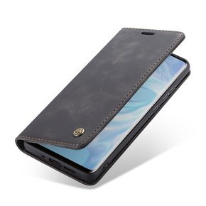 CASEME tok Huawei P30 Pro, Leather Wallet Case, fekete