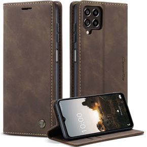 CASEME tok Samsung Galaxy M33 5G, Leather Wallet Case, barna