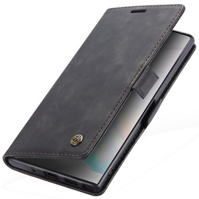 CASEME tok Samsung Galaxy Note 10 Plus/5G, Leather Wallet Case, fekete