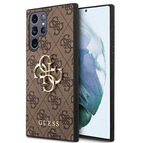 GUESS Telefontok a Samsung Galaxy S22 Ultra, 4G Big Metal Logo, barna