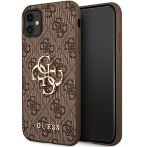 GUESS Telefontok a iPhone 11, 4G Big Metal Logo, barna