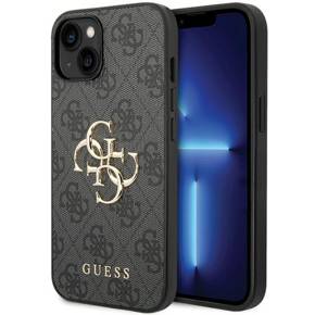 GUESS Telefontok a iPhone 15 Plus, 4G Big Metal Logo, szürke