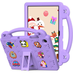 Gyermek tok Samsung Galaxy Tab A9+, Cute Patterns, állvánnyal, lila