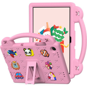 Gyermek tok Samsung Galaxy Tab A9+, Cute Patterns, állvánnyal, rózsaszín