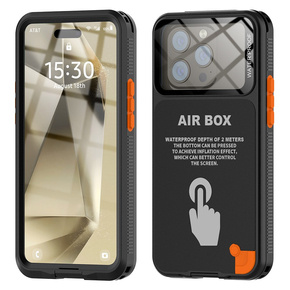 IP68 vízálló tok iPhone 15 Pro készülékhez, SHELLBOX Air Box, fekete