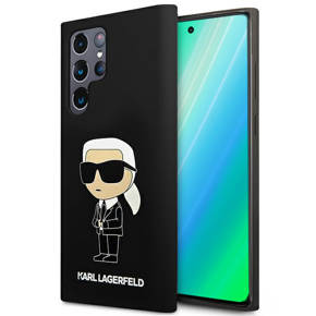 Karl Lagerfeld Telefontok a Samsung Galaxy S23 Ultra, Silicone Ikonik, fekete