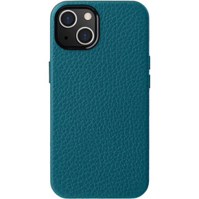 MELKCO tok iPhone 15 Plus készülékhez, bőr, MagSafe, kék