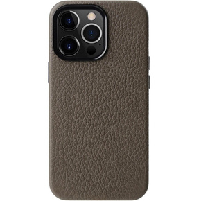 MELKCO tok iPhone 15 Pro Max készülékhez, bőr, MagSafe, szürke
