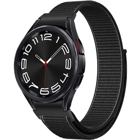 Nylon szíj Samsung Galaxy Watch 4/5/6 40/42/43/44/45/46/47mm-es órához, fekete