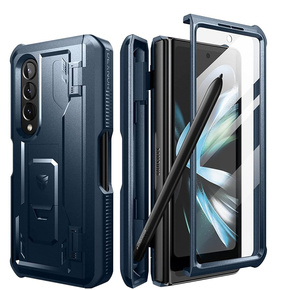 Páncélozott tok a Samsung Galaxy Z Fold 4 5G, Dexnor Full Body S-Pen Slot, sötétkék