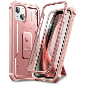Páncélozott tok a iPhone 13 mini, Dexnor Full Body, rózsaszín rose gold