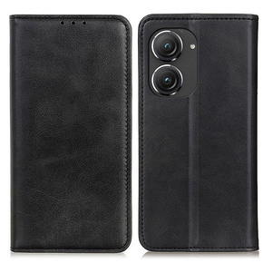 Pattintható tok a Asus Zenfone 9 5G / 10 5G, Split Leather Wallet, fekete