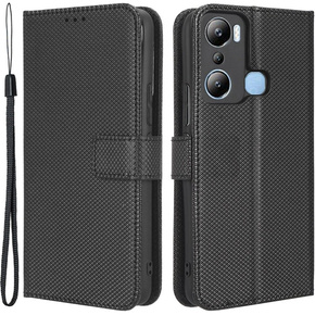 Pattintható tok a Infinix Hot 20i, Wallet Smart Magnet Case, fekete