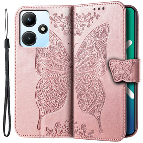 Pattintható tok a Infinix Hot 30i, Butterfly, rózsaszín rose gold