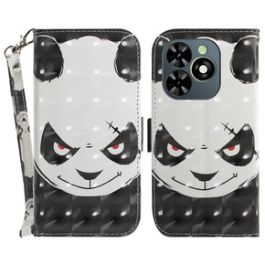 Pattintható tok a Infinix Hot 40i, Wallet, Angry panda