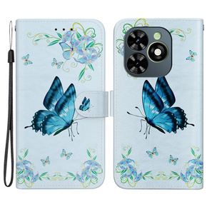 Pattintható tok a Infinix Hot 40i, Wallet, Butterfly flower