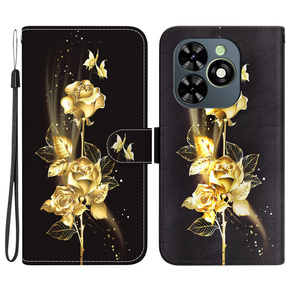 Pattintható tok a Infinix Hot 40i, Wallet, Butterfly rose