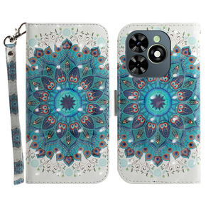 Pattintható tok a Infinix Hot 40i, Wallet, Mandala Flower