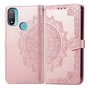 Pattintható tok a Motorola Moto E20/E30/E40, Mandala, rózsaszín rose gold