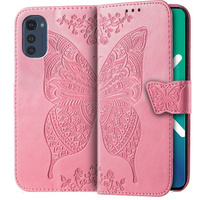 Pattintható tok a Motorola Moto E32 4G, Butterfly, rózsaszín