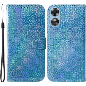 Pattintható tok a Oppo A17, Wallet mandala, kék