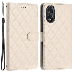 Pattintható tok a Oppo A38 4G / Oppo A18 4G, Wallet, BINFEN COLOR, bézs színű