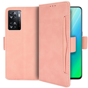 Pattintható tok a Oppo A57s, Card Slot, rózsaszín