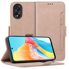 Pattintható tok a Oppo A58 4G, Card Slot, rózsaszín