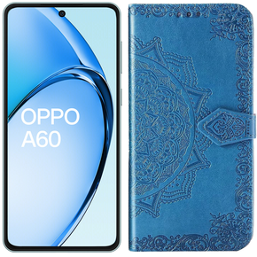 Pattintható tok a Oppo A60, Mandala, kék