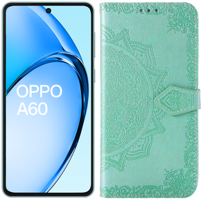 Pattintható tok a Oppo A60, Mandala, zöld