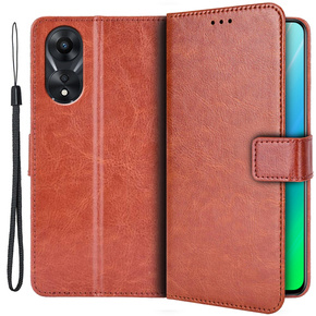 Pattintható tok a Oppo A78 5G, Crazy Horse Wallet, barna