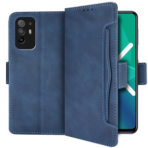 Pattintható tok a Oppo A94 5G/Reno5 Z, Card Slot, kék