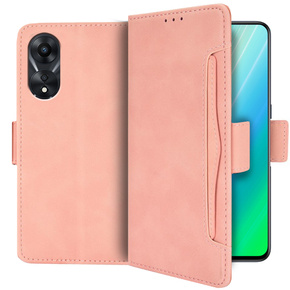 Pattintható tok a Oppo A98 5G, Card Slot, rózsaszín