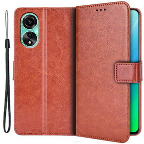 Pattintható tok a Oppo A98 5G, Crazy Horse Wallet, barna