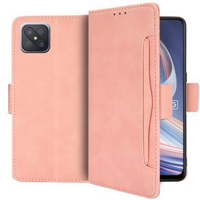 Pattintható tok a Oppo Reno 4 Z 5G, Card Slot, rózsaszín