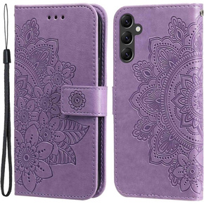 Pattintható tok a Samsung Galaxy A14 4G/5G, Mandala Flower, lila